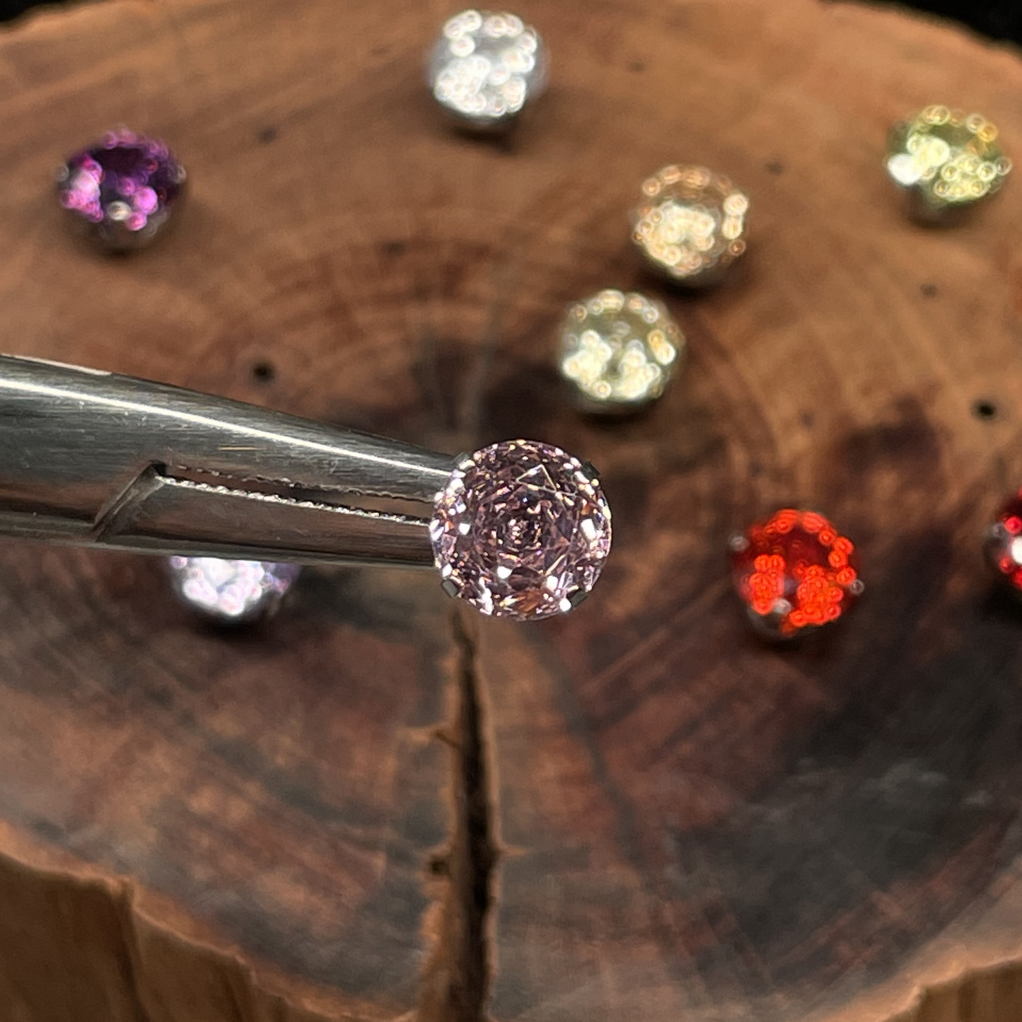 Titanium Rose-Cut Zirconia Ear Stud - 7mm Ultra Sparkle