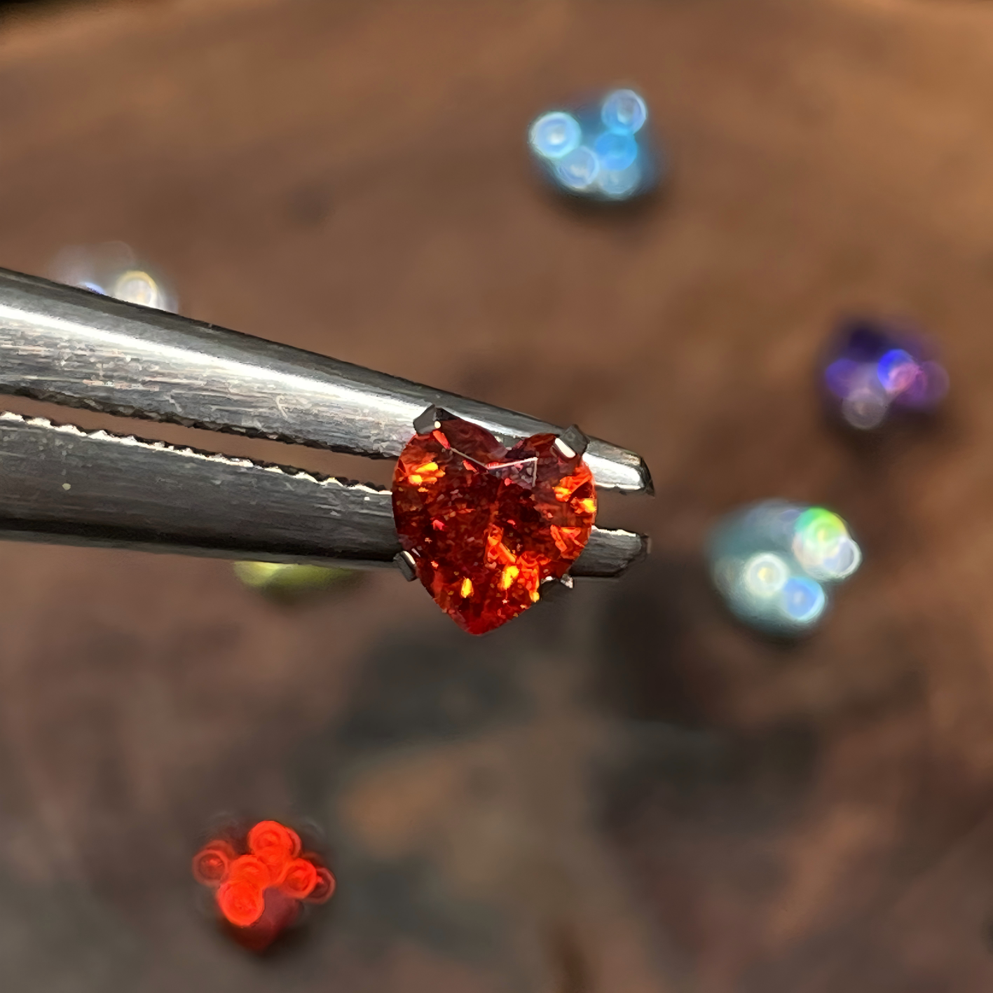 Titanium 4mm Heart Stud - Threaded Zirconia Earrings (F-136) FULL COLOR