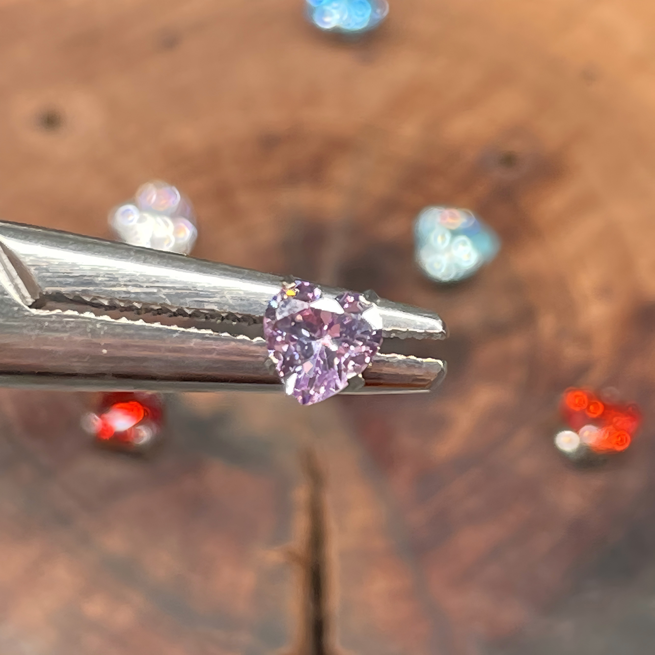 Titanium 4mm Heart Stud - Threaded Zirconia Earrings (F-136) FULL COLOR