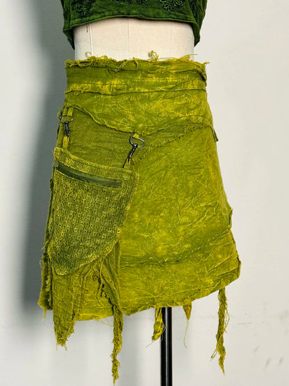 Winds of the Wilderness | Nepal Hand-Dyed Tie-Dye Set: (Final Sale / No Returns or Exchanges)Fairy-Style Camisole & Skirt