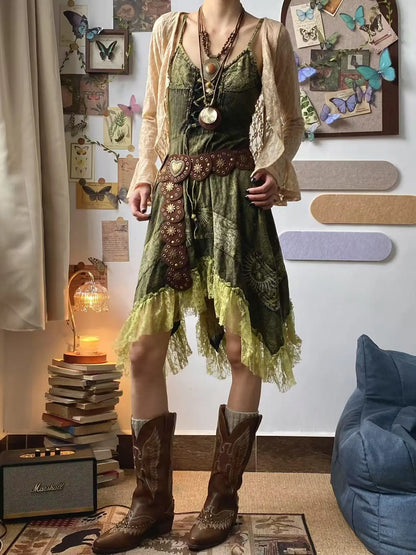 [The Wizard of Oz] "Green Sprite" Strappy Lace Skirt — Brand New Set(Final Sale / No Returns or Exchanges) · "Green Sprite" Skirt