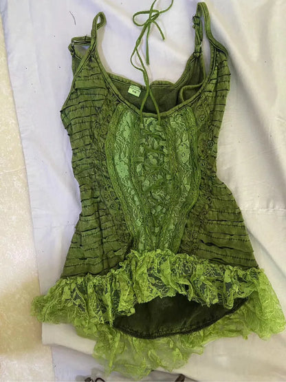 Winds of the Wilderness | Nepal Hand-Dyed Tie-Dye Set: (Final Sale / No Returns or Exchanges)Fairy-Style Camisole & Skirt