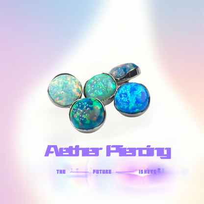Titanium Stud | 5mm Wave-Bezel Opal Earring