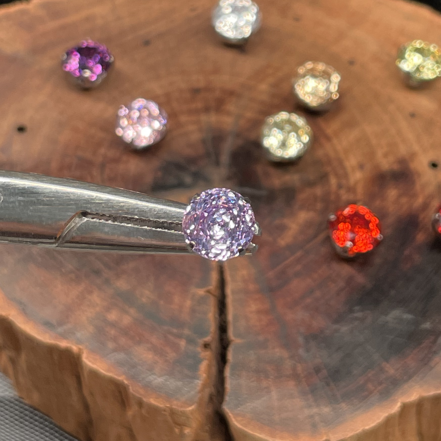 Titanium Rose-Cut Zirconia Ear Stud - 7mm Ultra Sparkle
