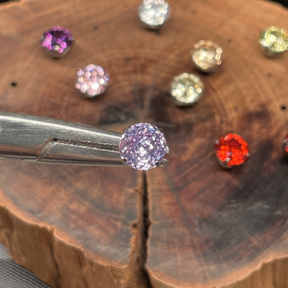 Titanium Rose-Cut Zirconia Ear Stud - 7mm Ultra Sparkle