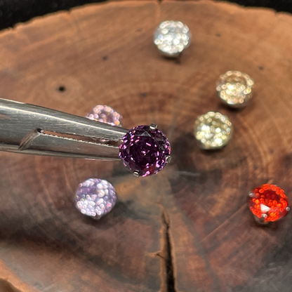 Titanium Rose-Cut Zirconia Ear Stud - 7mm Ultra Sparkle