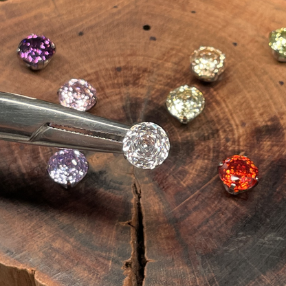 Titanium Rose-Cut Zirconia Ear Stud - 7mm Ultra Sparkle