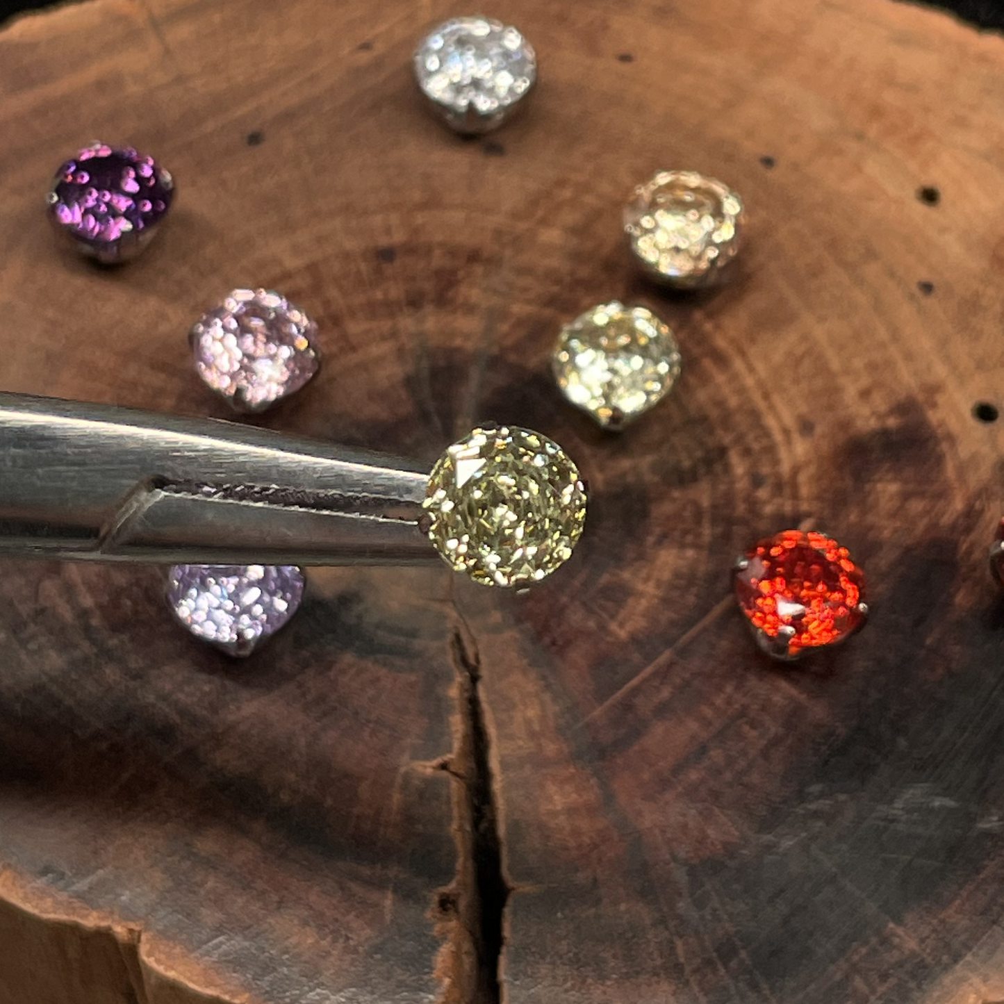 Titanium Rose-Cut Zirconia Ear Stud - 7mm Ultra Sparkle