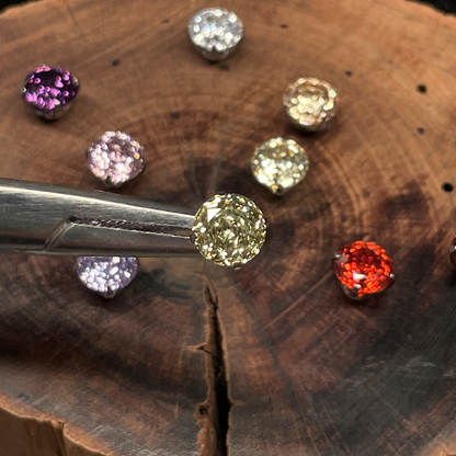 Titanium Rose-Cut Zirconia Ear Stud - 7mm Ultra Sparkle