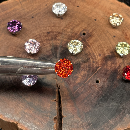 Titanium Rose-Cut Zirconia Ear Stud - 7mm Ultra Sparkle