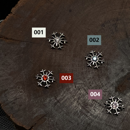 Titanium Snowflake Stud Earrings - 6mm Hypoallergenic