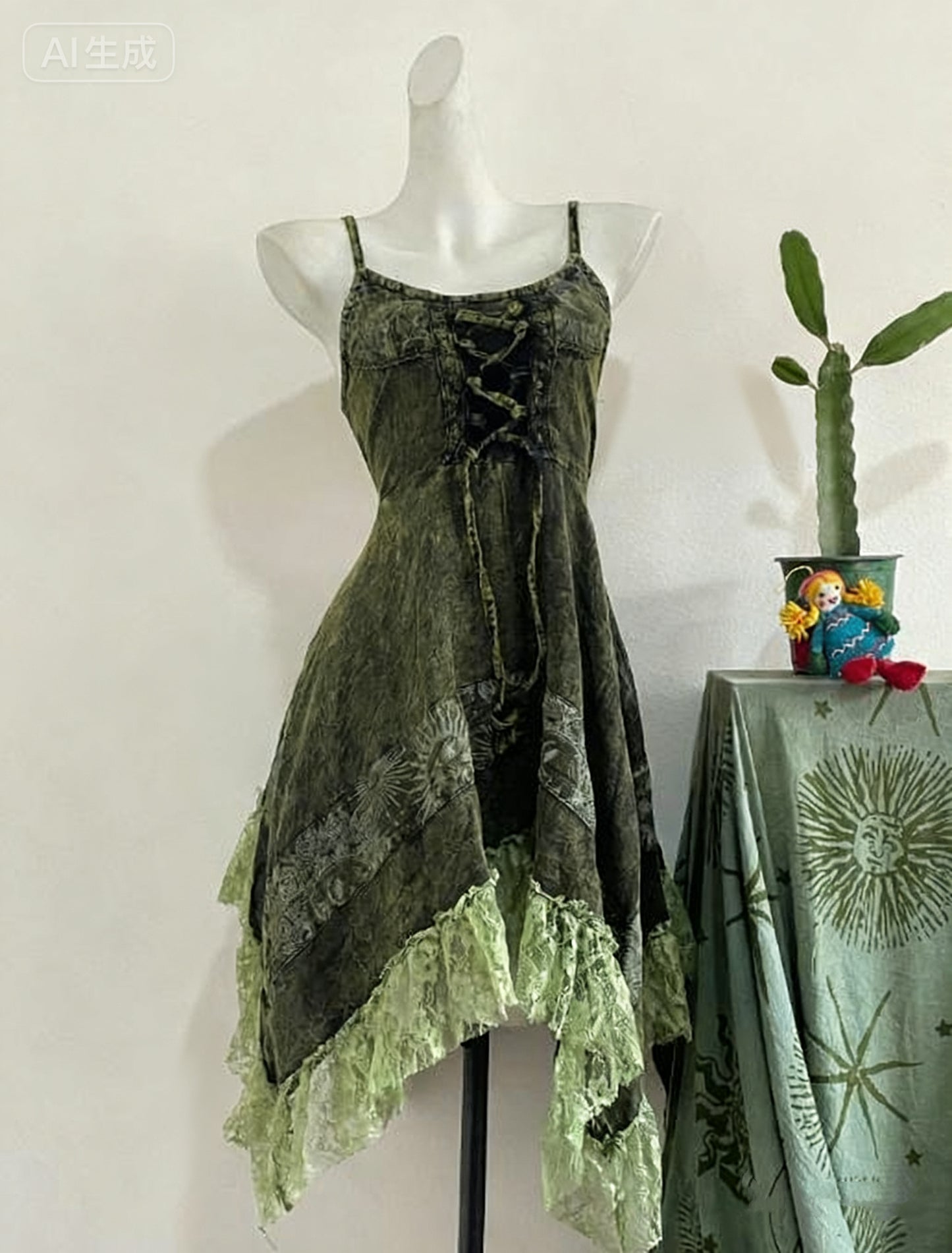 [The Wizard of Oz] "Green Sprite" Strappy Lace Skirt — Brand New Set(Final Sale / No Returns or Exchanges) · "Green Sprite" Skirt