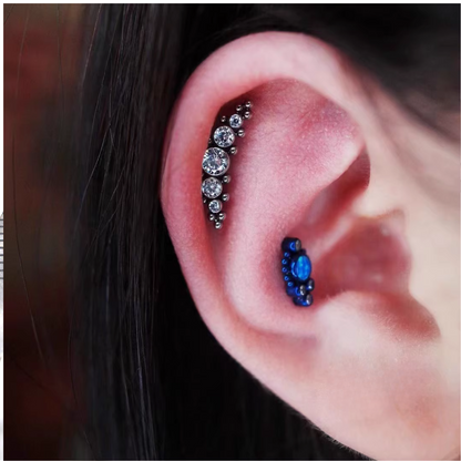 Titanium Ear Stud | Long Pod Cartilage Stud (Single Piece)