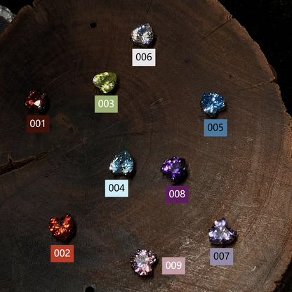 Titanium 4mm Heart Stud - Threaded Zirconia Earrings (F-136) FULL COLOR